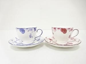WEDGWOOD　ウェッジウッド　ワインプラム　ブループラム　カップ＆ソーサー　ペア　洋食器